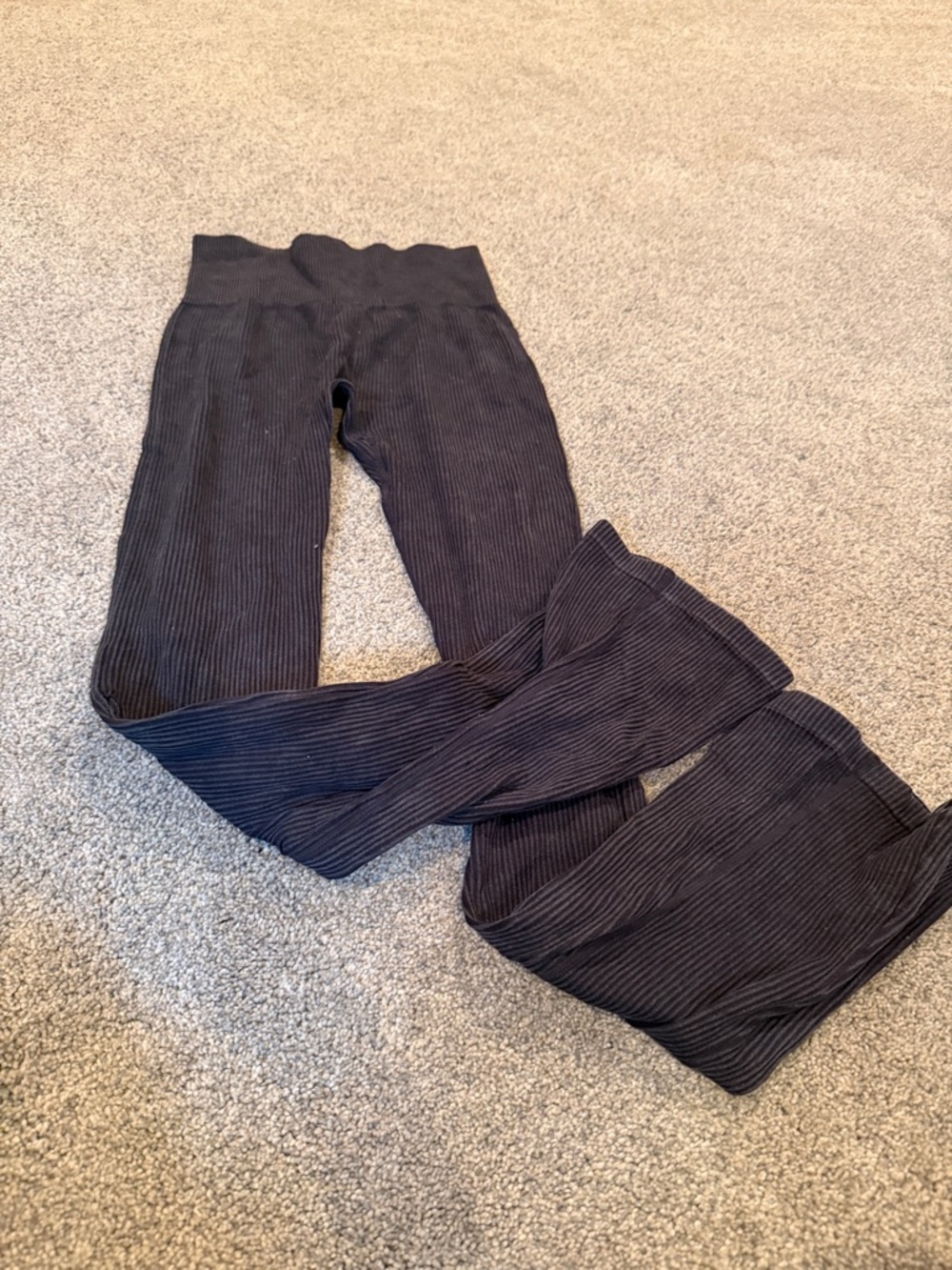 Forever 21 Black Ribbed High-Waist Leggings